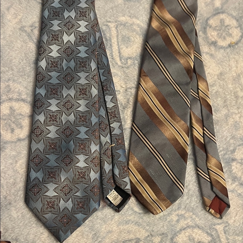 JCPenney Elegant Blue and Brown Tie Set